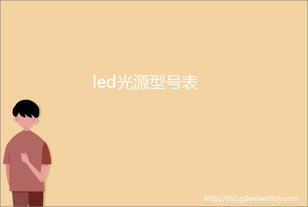 led光源型号表